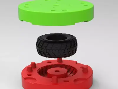 Mold for diecast military KRAZ tire VID-201 Scale 1 to 25 3D print model
