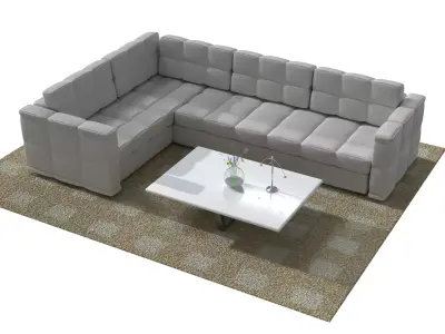 sofa Furniture Set Free low-poly 3D model