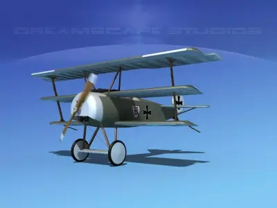 Fokker DR-1 Triplane V14 3D model