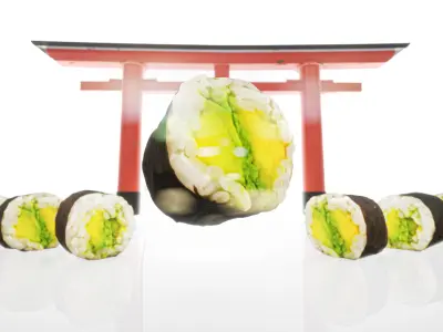 Hosomaki Realistic sushi set 3D model