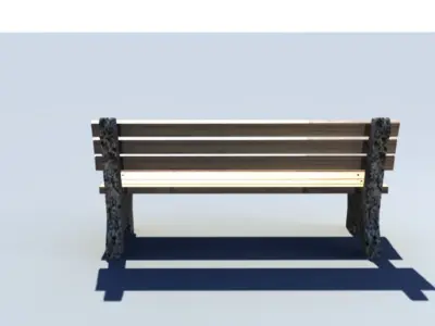 3D park Bench Low-poly 3D model