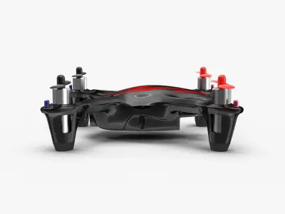 Hubsan X4 H107C BlackRed Low-poly 3D model