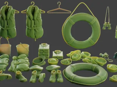 Ww2 US Naval Objects Pack1 3D print model