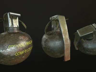M-67 Hand Grenade Low-poly 3D model