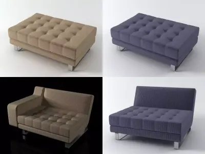 Armchair four different sofas Free 3D model