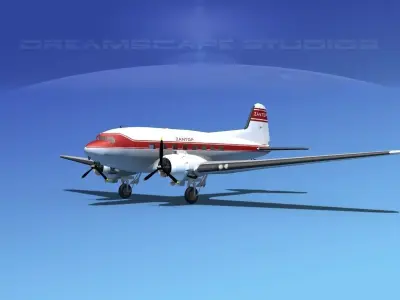 Douglas DC-3 Zantop 3D model