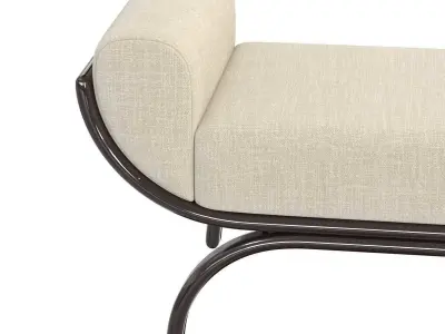 Custom made bench with curved arms 3D model