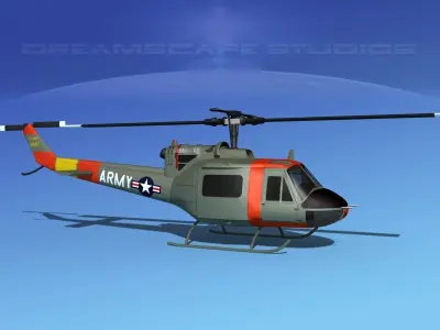Bell UH-1B Iroquois V01 US Army 3D model