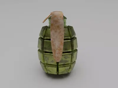 Acidic Rusty Fragmentation Hand Grenade - Game Ready PBR Low-poly 3D model