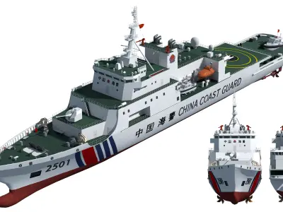 china coast guard 2501 ship maritime law enforcement official 3D model