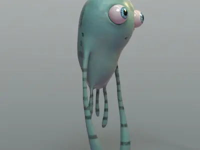 monster0002 creature with big eyes 3D model