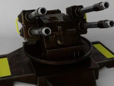 Sci-fi Turret Low-poly 3D model