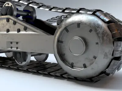Rigged Maya Tank tracks or Continuous Tracks Low-poly 3D model
