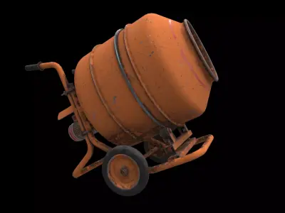 mobile cement mixer 3D model