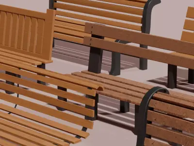 Park Bench Asset Pack 9 Benches Free 3D model