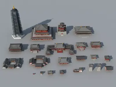 ancient architecture temple 3D model