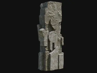STONE MONUMENTS TOTEMS PORTAL GATE TOTEM ROCK ANCIENT COLLECTION Low-poly 3D model
