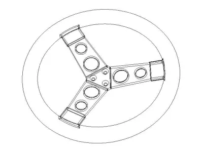 Custom Steering Wheel 3 Spoke for Go Kart 3D model