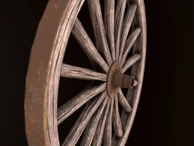 Wagon Wheel - PBR Game Ready Low-poly 3D model