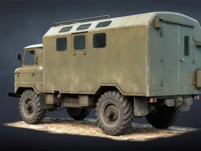 GAZ-66 Truck Game Ready Low-poly 3D model