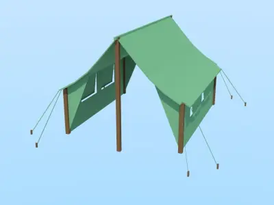 Military TENT Free low-poly 3D model