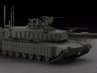 Tank M1A2 SEP 2 With Camouflage Pack 3D Model 3D model