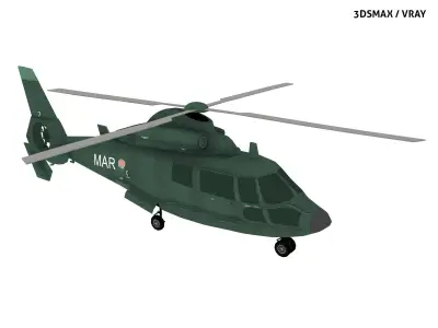 EUROCOPTER DAUPHIN HELICOPTER Low-poly 3D model