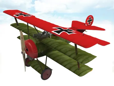 Airplane FOKKER DR 1 3D model
