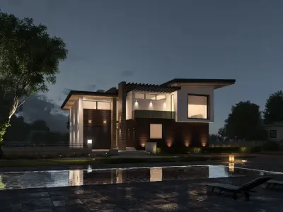 Private modern home 3D model