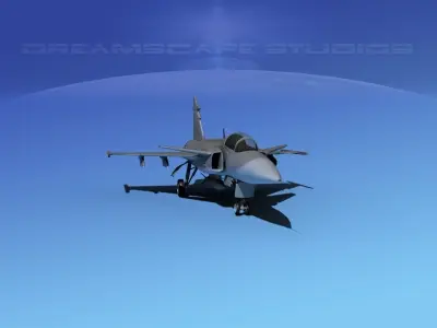 SAAB S39 Gripen Fighter V02 3D model