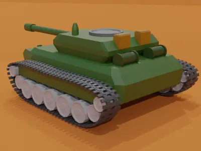 low poly tank Low-poly 3D model