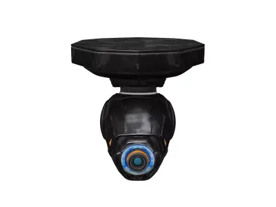 Minimalist highend scifi indoor security turret GLACIES 3D model