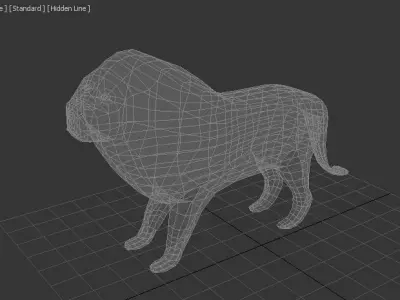 Low poly lion 3D model Free low-poly 3D model