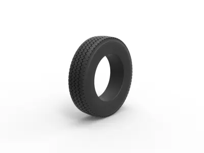 Semi truck tire 11 Scale 1 to 25 3D print model