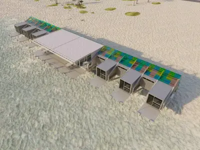 Hotel Beach-Hotel Beach Temporary accommodation-Hotel container 3D model