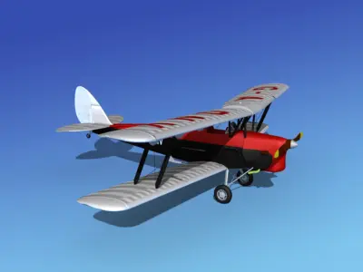 Dehavilland DH82 Tiger Moth V13 3D model