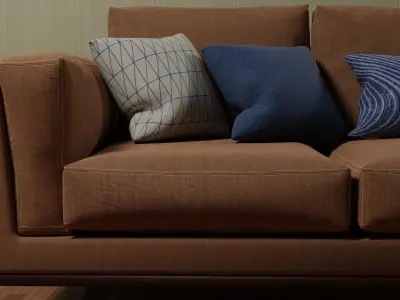 Brown Sofa 3D Model Free 3D model
