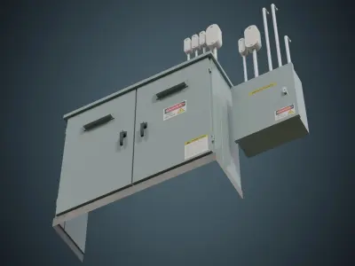 Utility Box 4A Low-poly 3D model