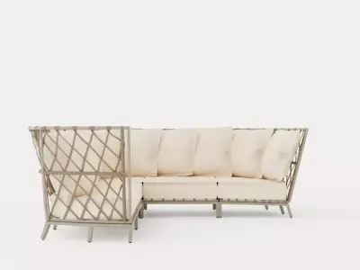 Jet set lounge sofa Low-poly 3D model