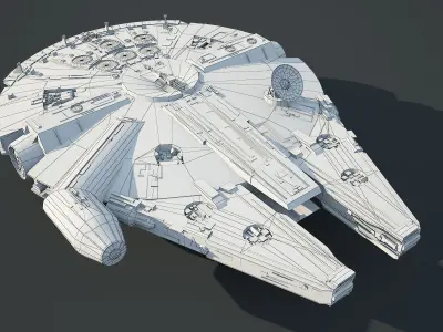 Game Ready Star Wars Millennium Falcon Low-poly 3D model