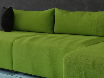 Sofa Lime Green - Contemporany Sofa Free 3D model