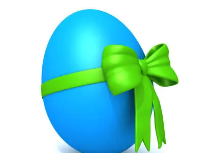 Red egg with bow 3D model