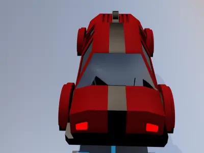 Hovercar car flying in air 3D model