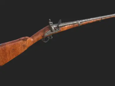 old shotgun Low-poly 3D model