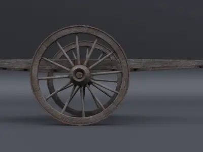 Japanese Cart Low-poly 3D model