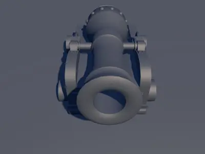 Cannon Free low-poly 3D model