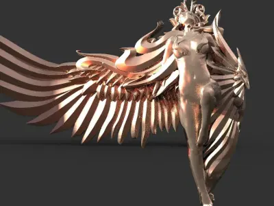Angel Anatomy Sculptured Wings 3D model
