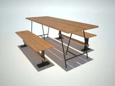 Dining Table Free 3D model 5