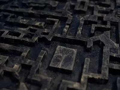 Tile Ancient Maze Floor Low-poly 3D model