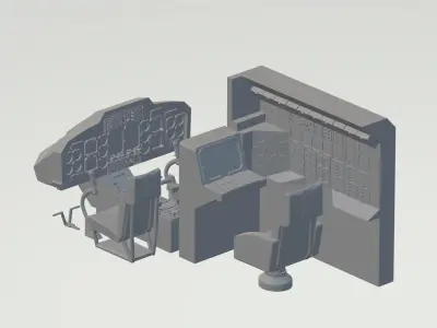 Cockpit Poste de pilotage impression 3D du supercopter Airwolf 3D print model